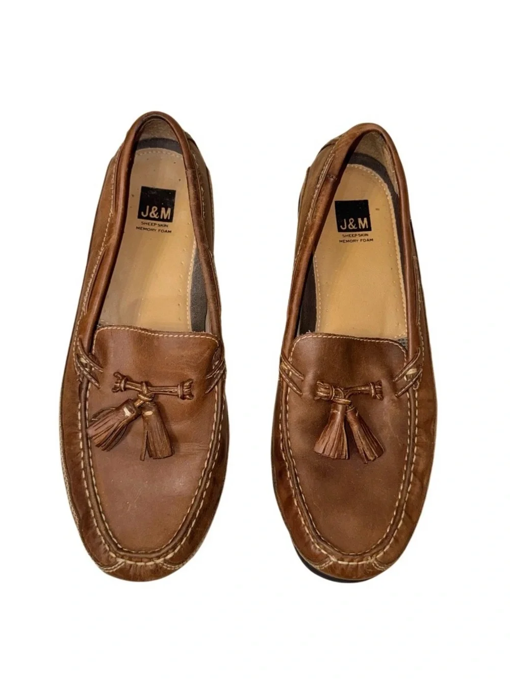 JOHNSTON & Murphy JM tassel leather slip on loafers men’s dress shoes size 12